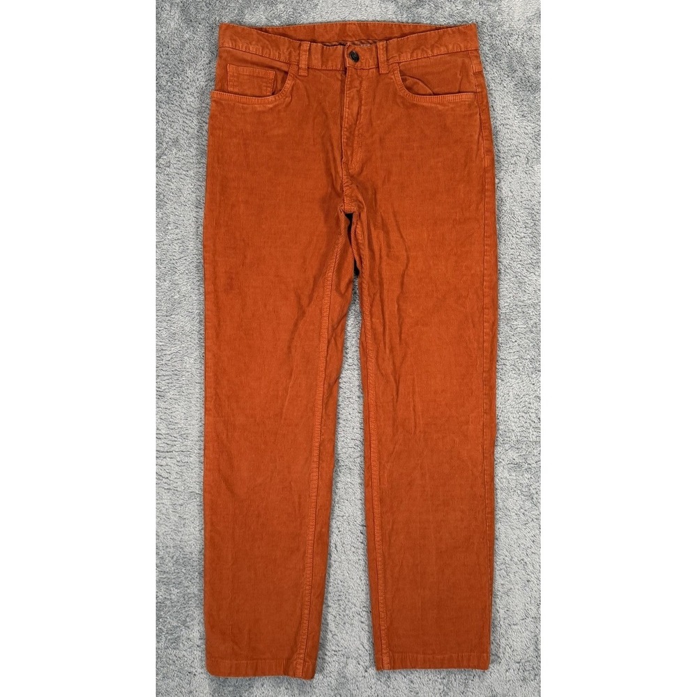 Brooks Brothers Red Fleece Corduroy Pants‎ Mens 32x28* Orange Cotton Stretch